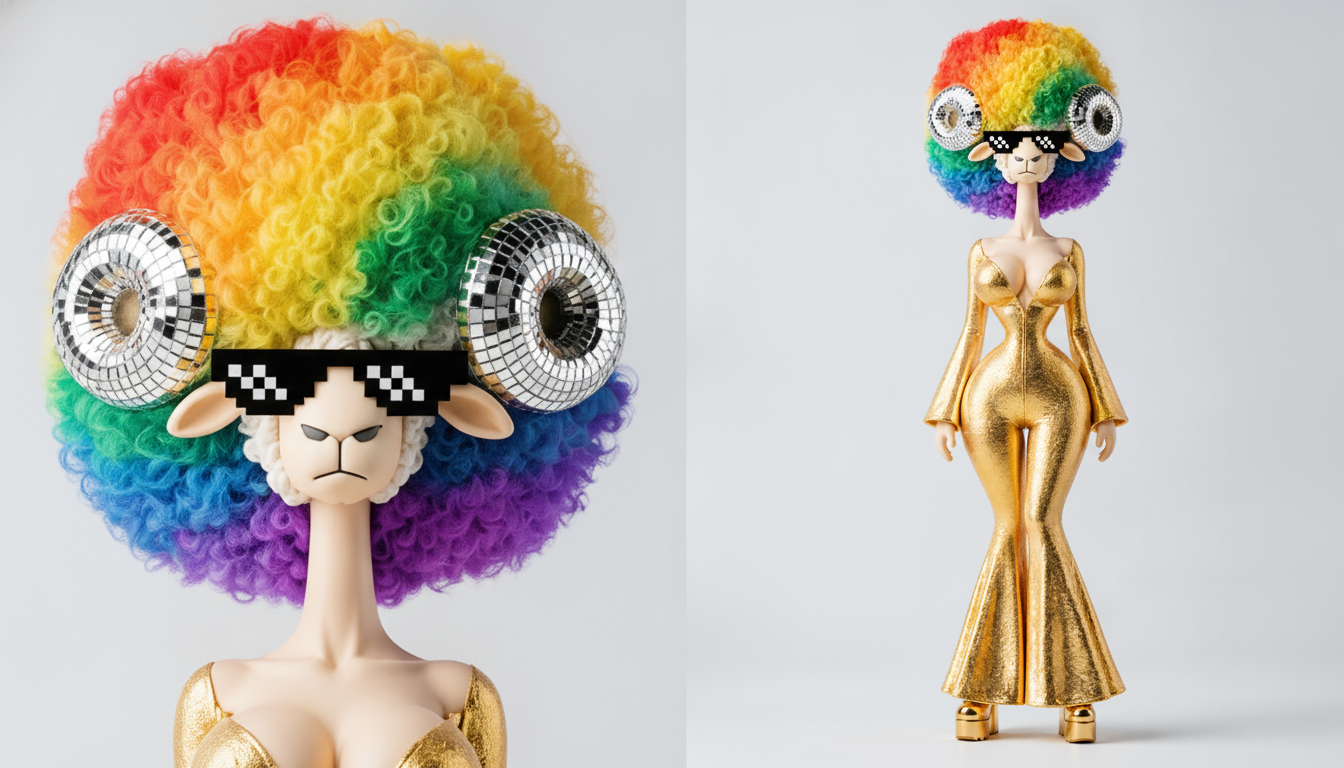 Glam Disco Ram · bombshell gpt · Face + Body sheet · Nano Banana