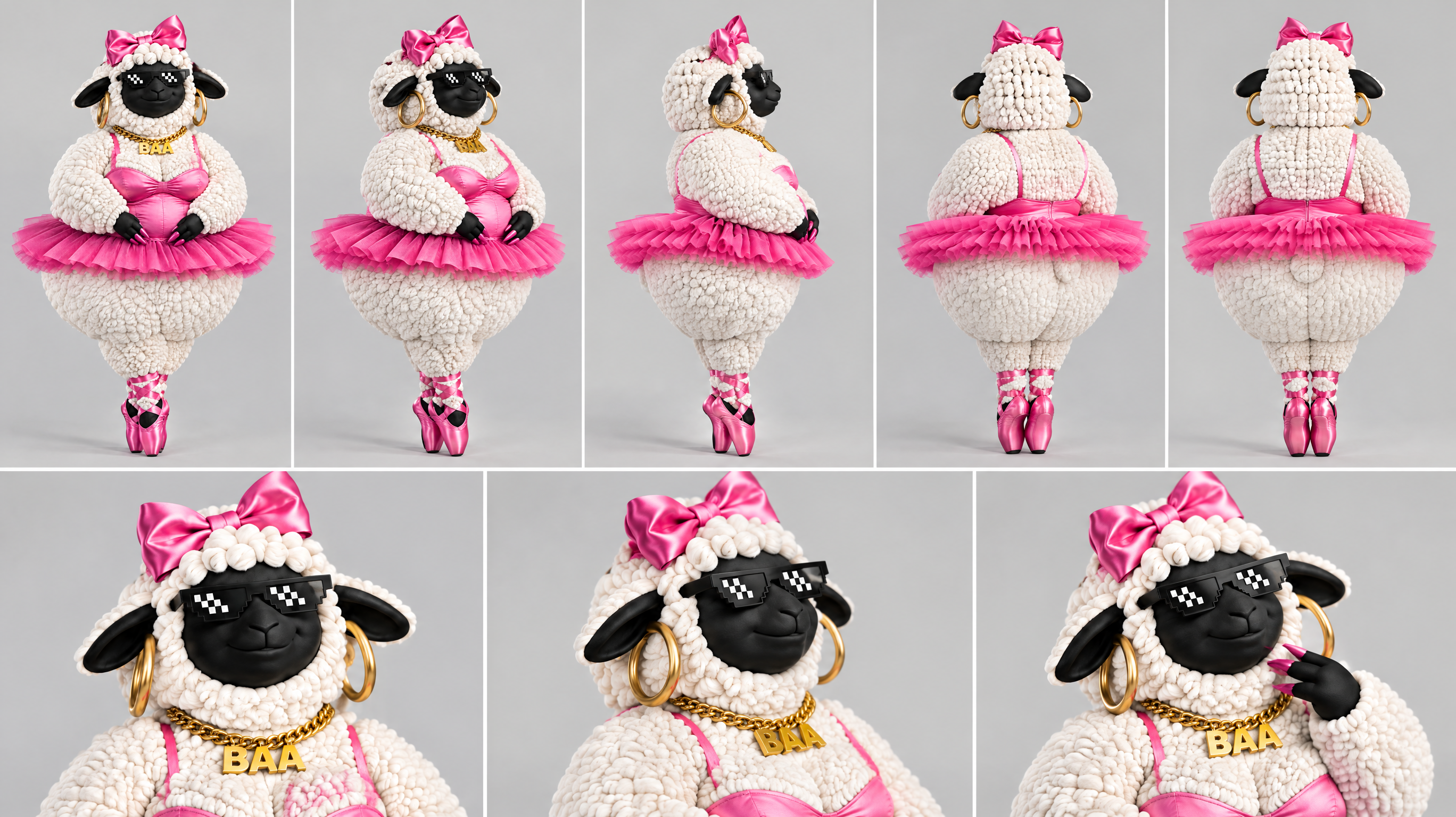 Big Baa-llerina · 8-view classic · GPT Image 2.5